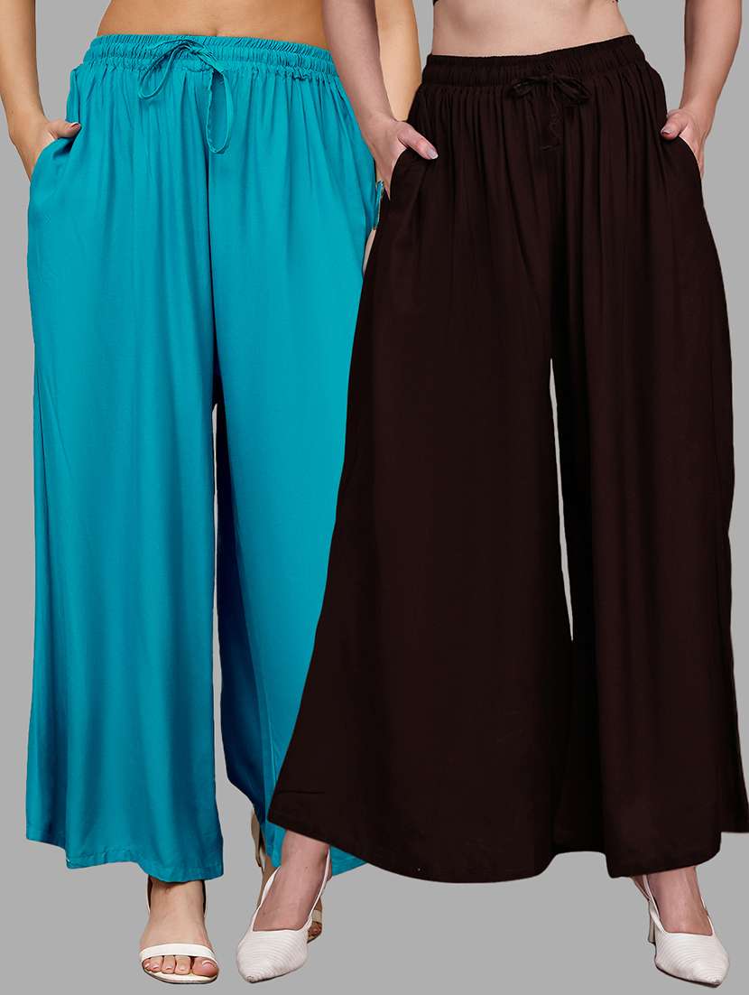multi colored viscose palazzos