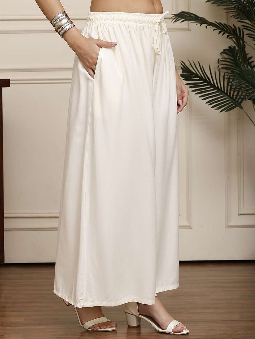 women pack of 2 solid mid rise palazzo - 22092391 -  Standard Image - 3