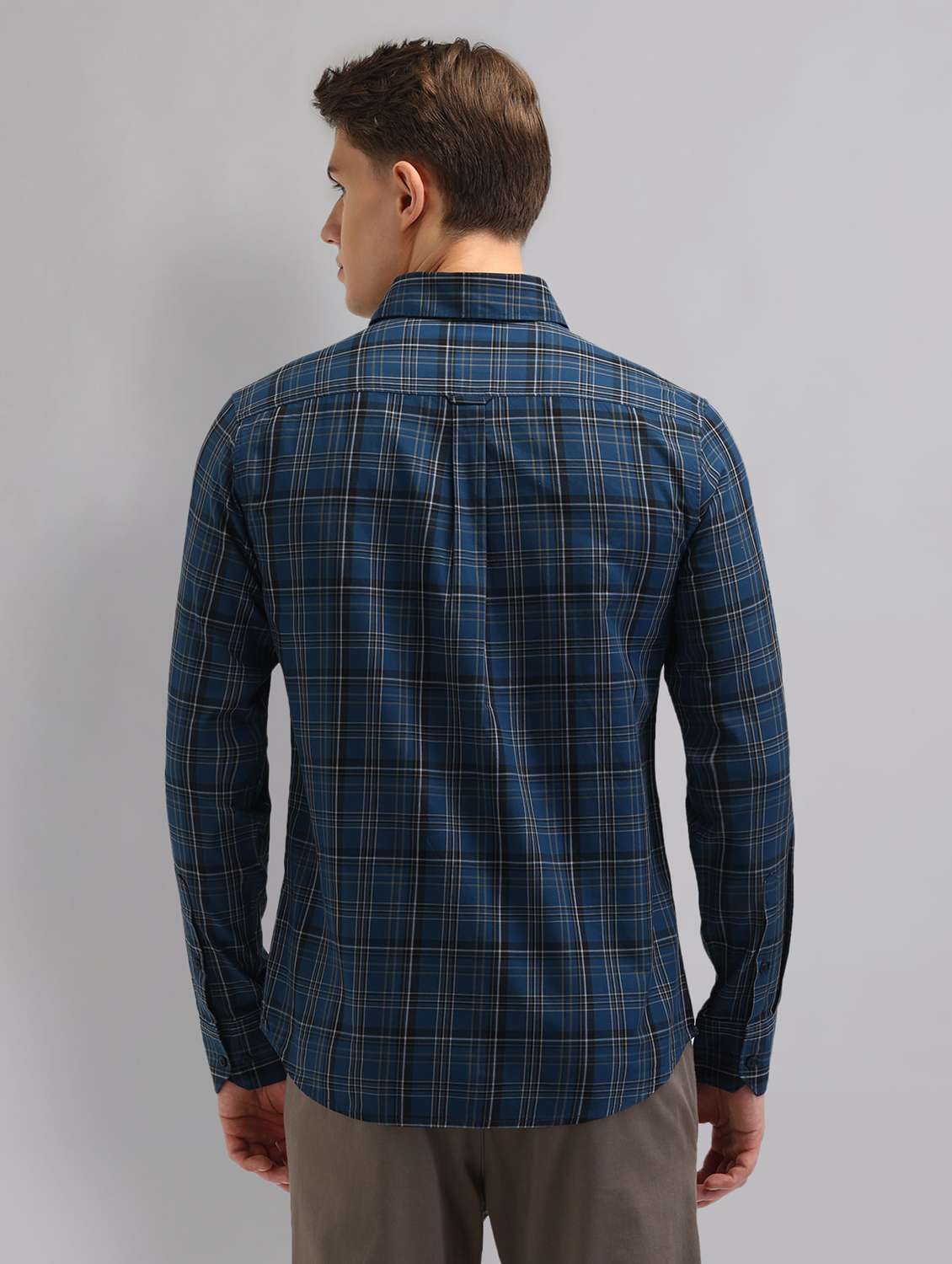 men checkered long sleeve regular fit casual shirt - 22092476 -  Standard Image - 3