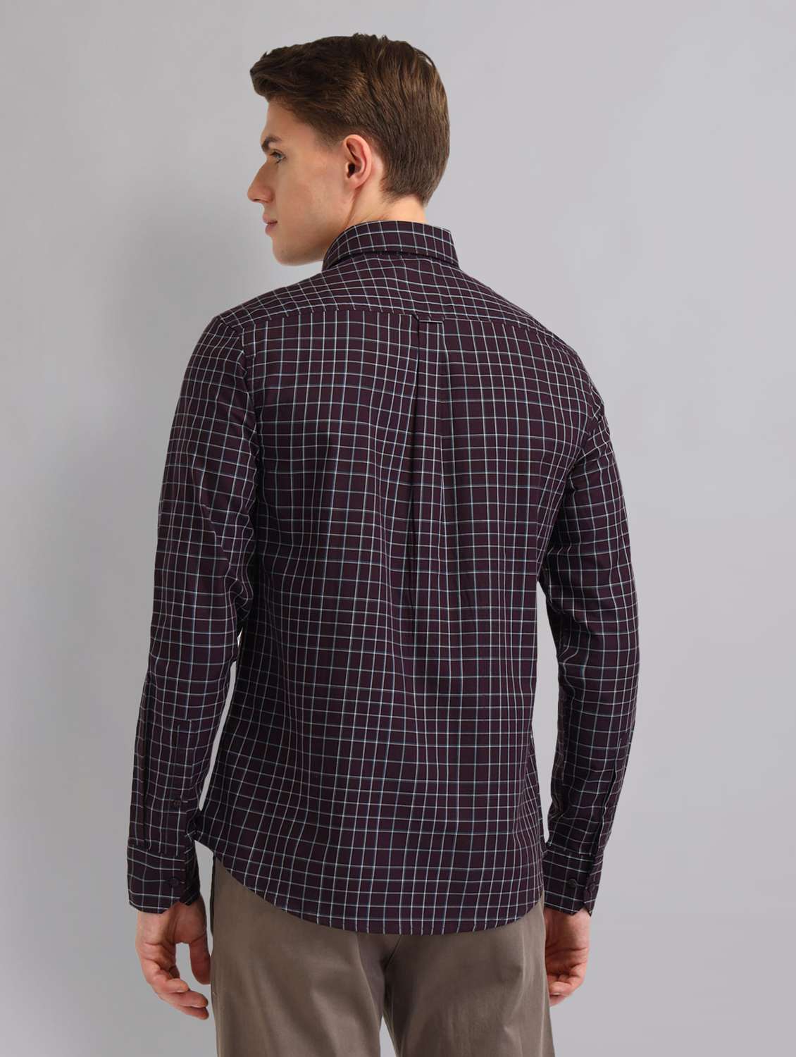 men checkered long sleeve regular fit casual shirt - 22092478 -  Standard Image - 3