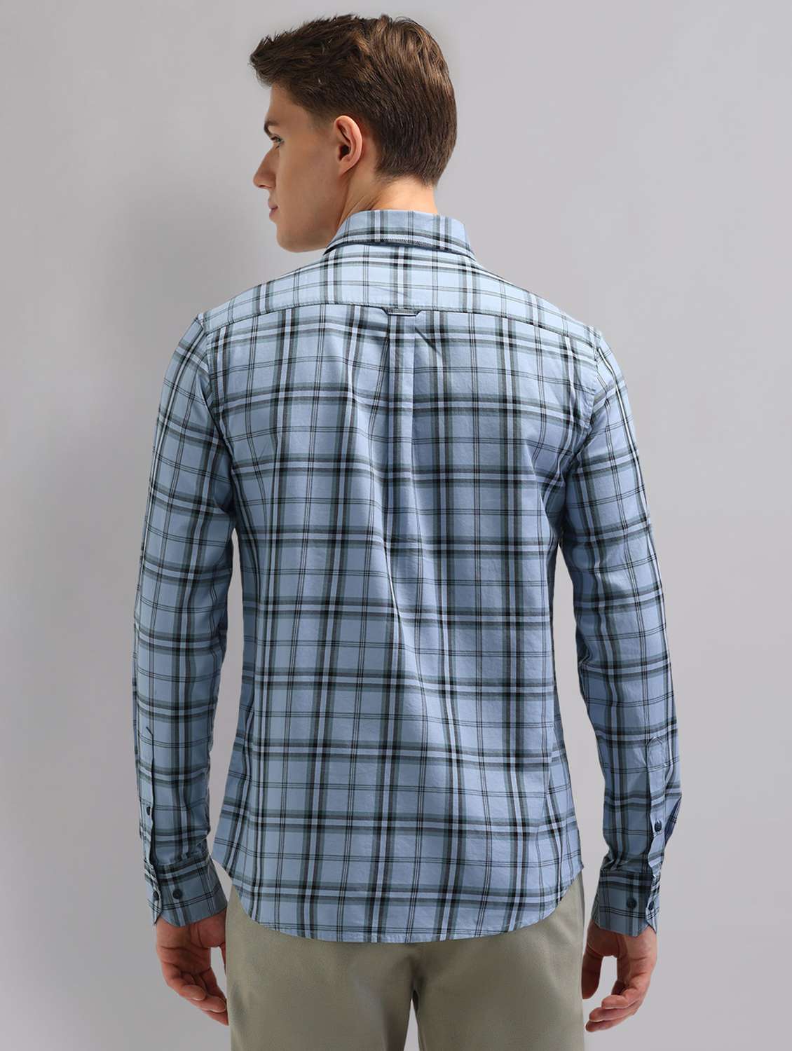 men checkered long sleeve regular fit casual shirt - 22092479 -  Standard Image - 3