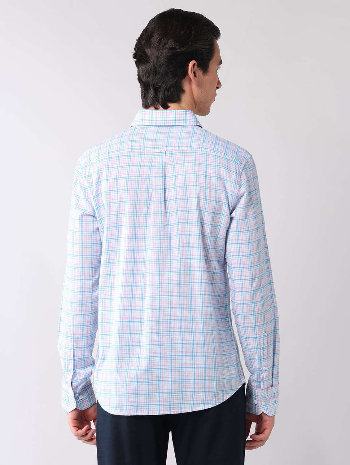 men striped long sleeve regular fit casual shirt - 22092486 - Standard Image - 3