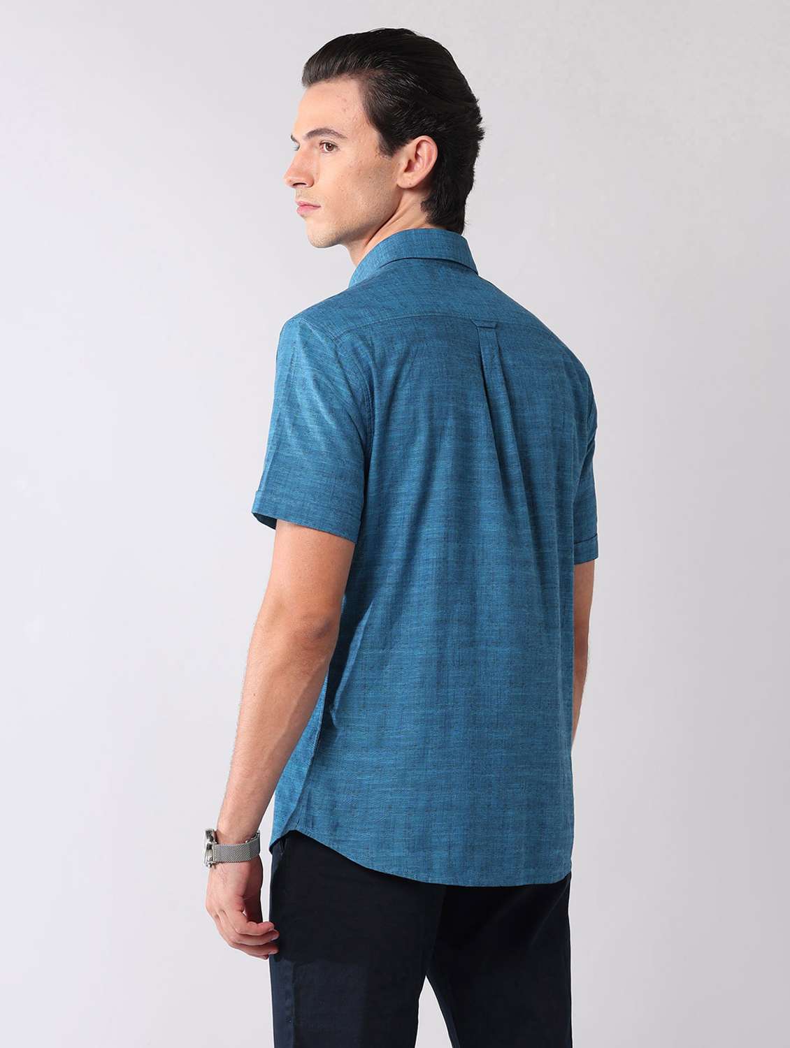 men self design short sleeve regular fit casual shirt - 22092494 -  Standard Image - 3