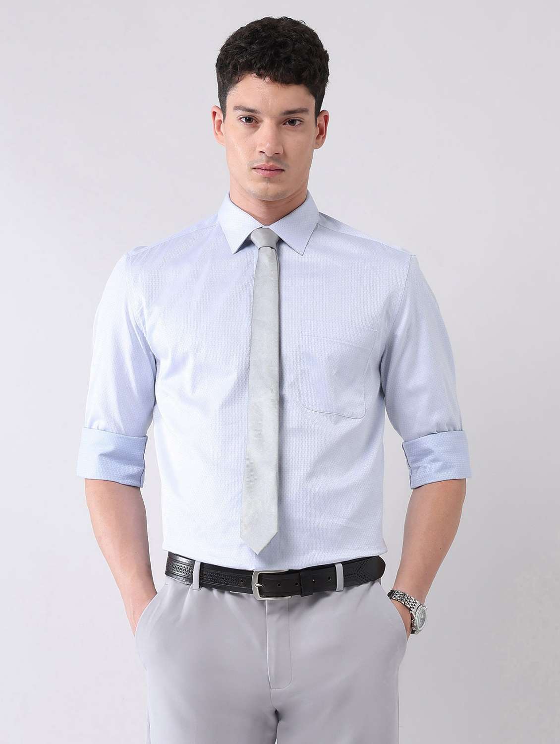 men self design long sleeve regular fit formal shirt - 22092508 - Zoom Image - 0
