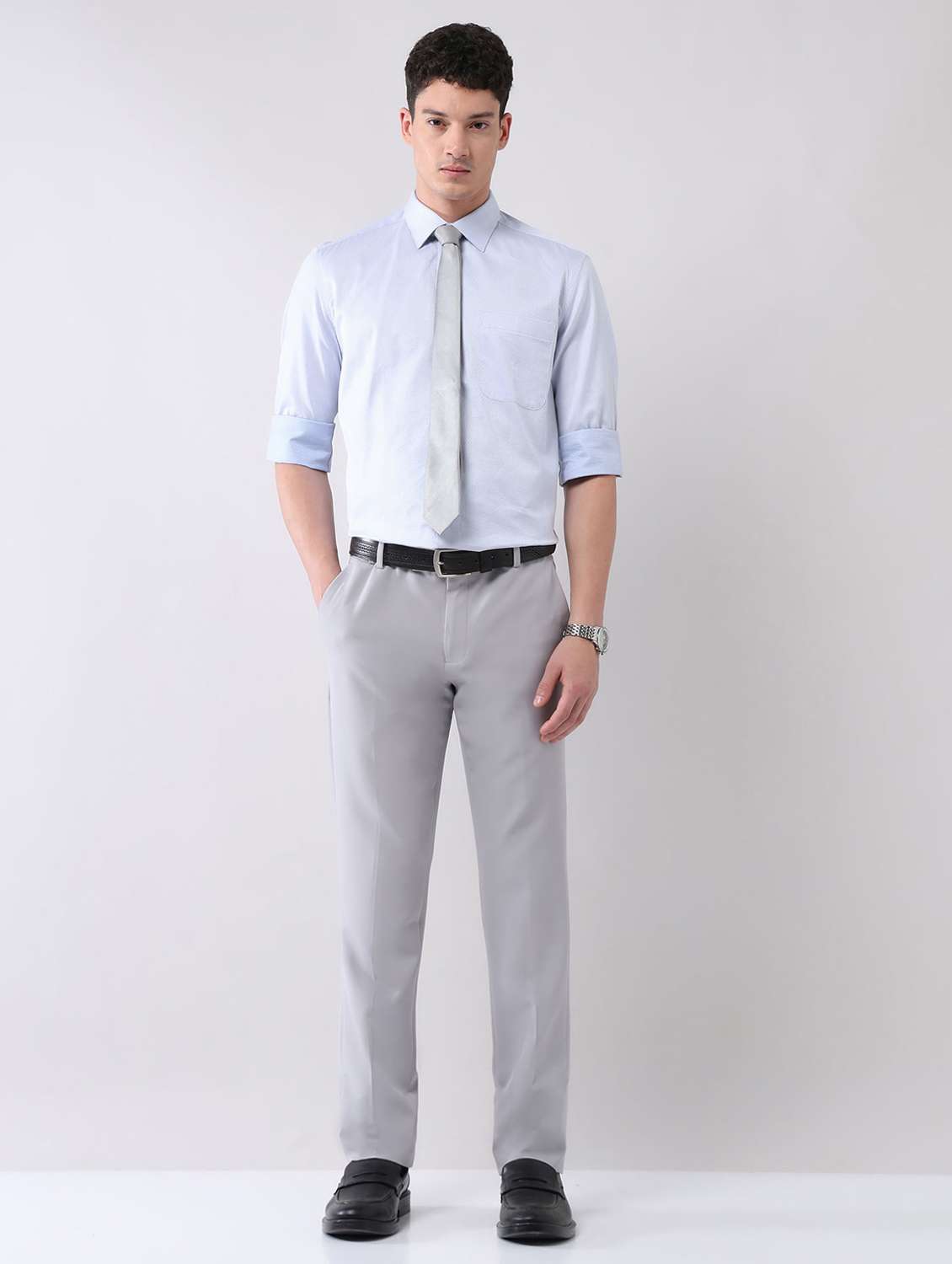 men self design long sleeve regular fit formal shirt - 22092508 - Standard Image - 3
