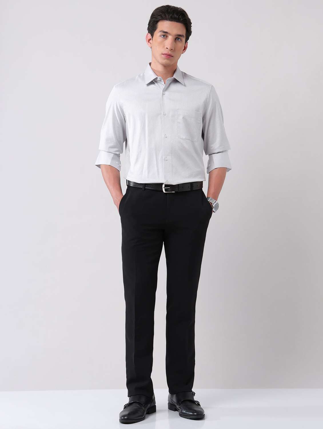 men self design long sleeve regular fit formal shirt - 22092512 -  Standard Image - 3