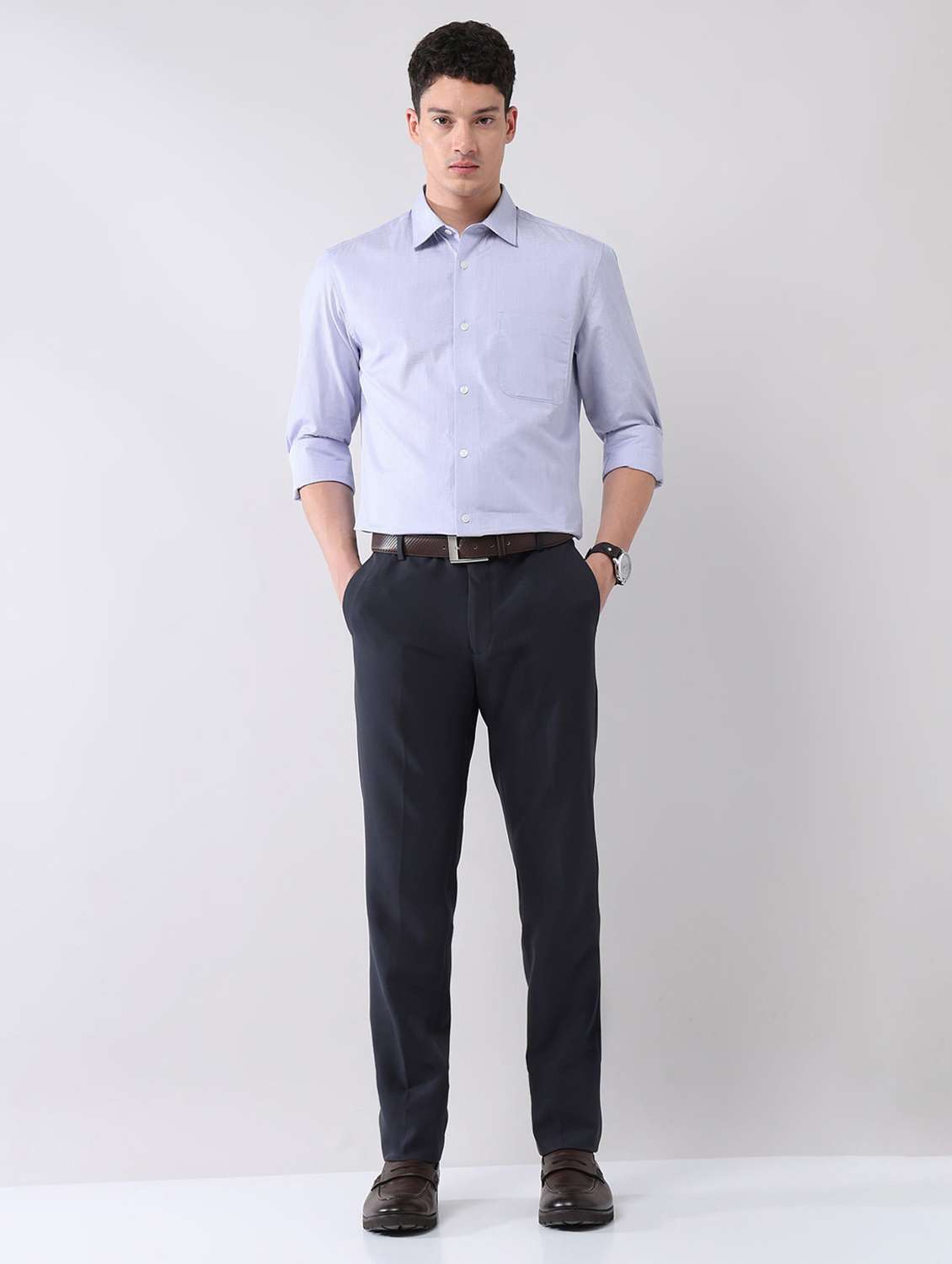 men striped long sleeve regular fit formal shirt - 22092516 - Standard Image - 3