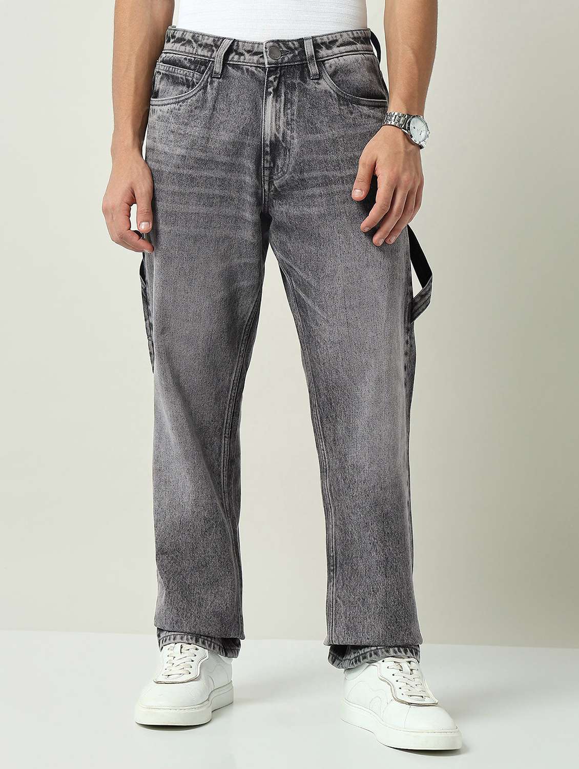 men washed mid rise full length jeans - 22092536 - Zoom Image - 0