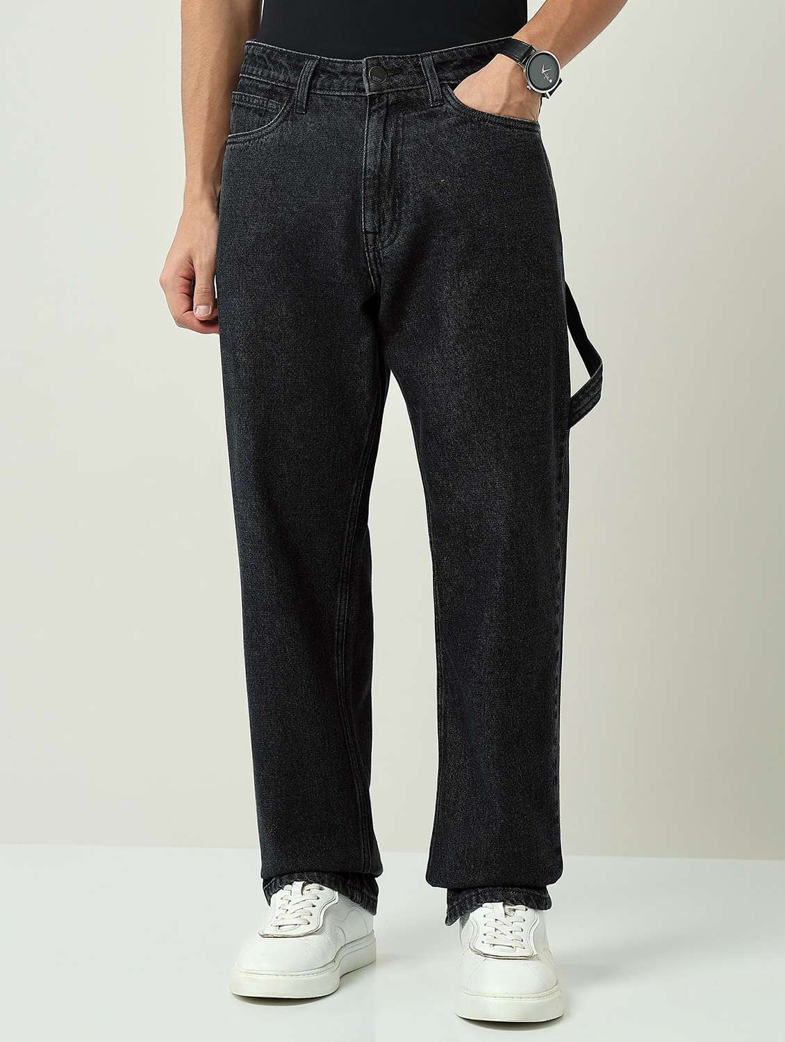 men plain mid rise full length jeans - 22092538 - Zoom Image - 0