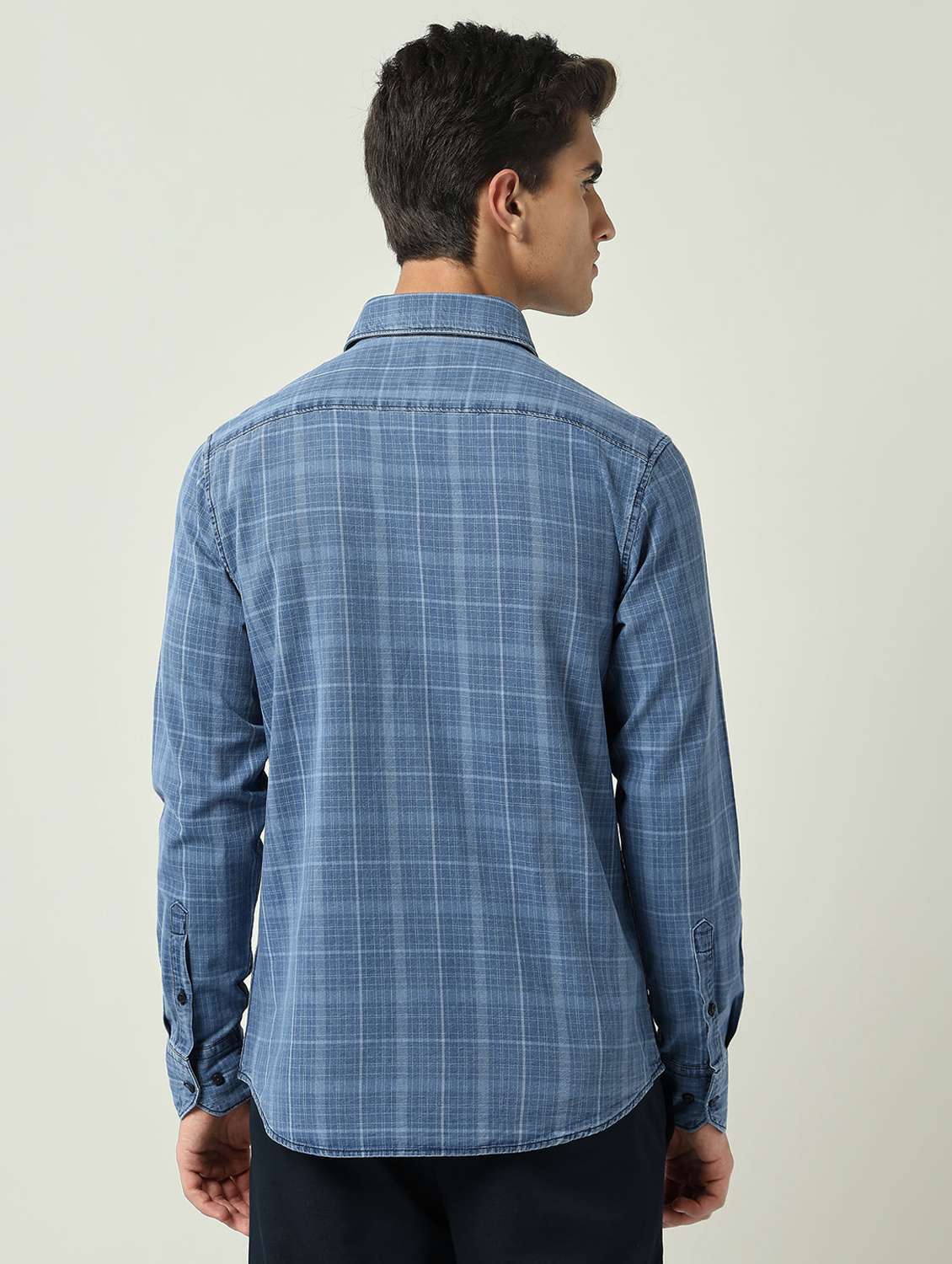 men checkered long sleeve regular fit casual shirt - 22092540 - Standard Image - 3