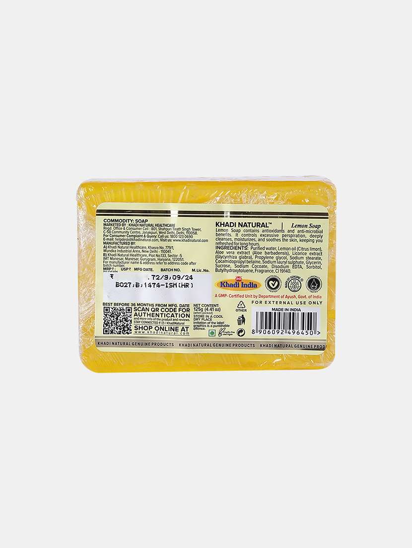 khadi-herbal lemon soap-125 gm