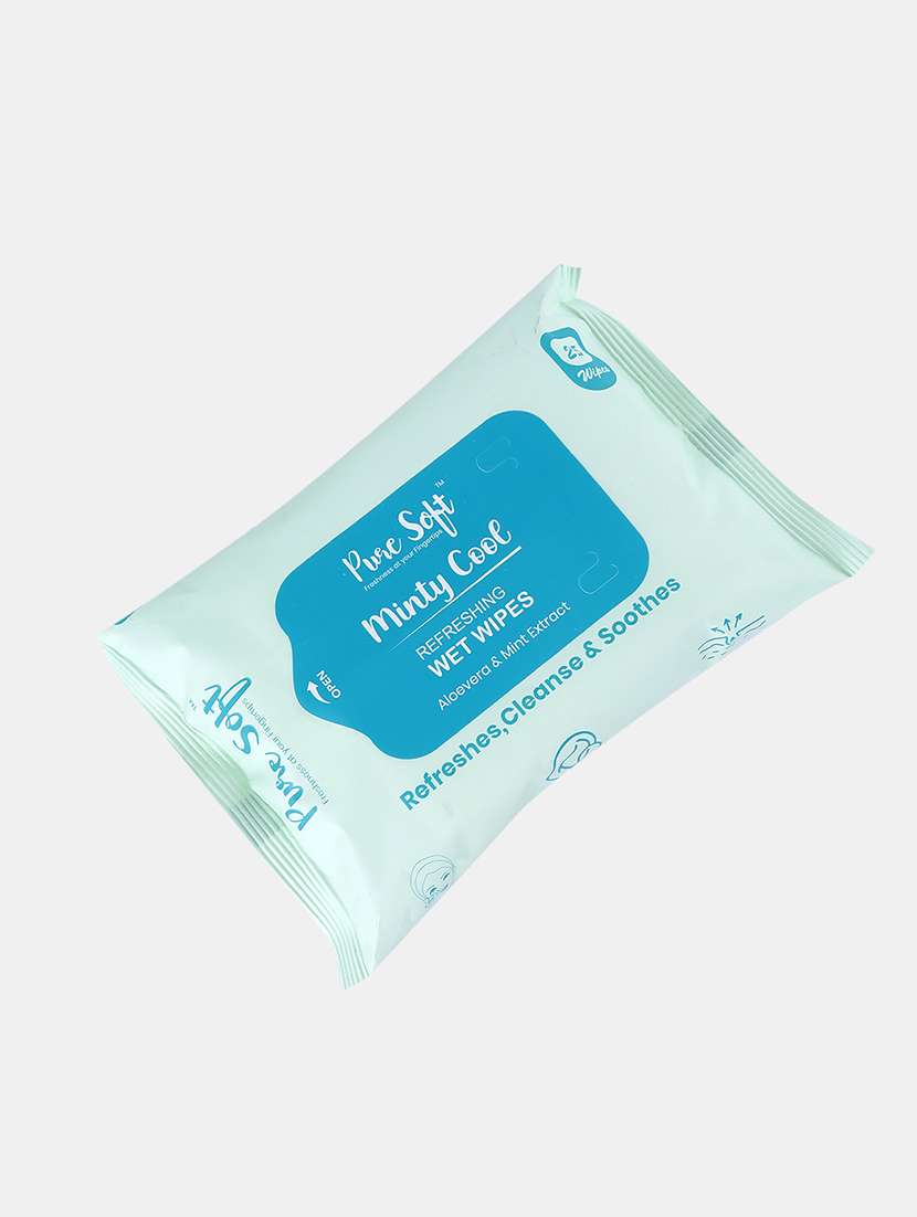 puresoft refreshing wipes minty cool 25's