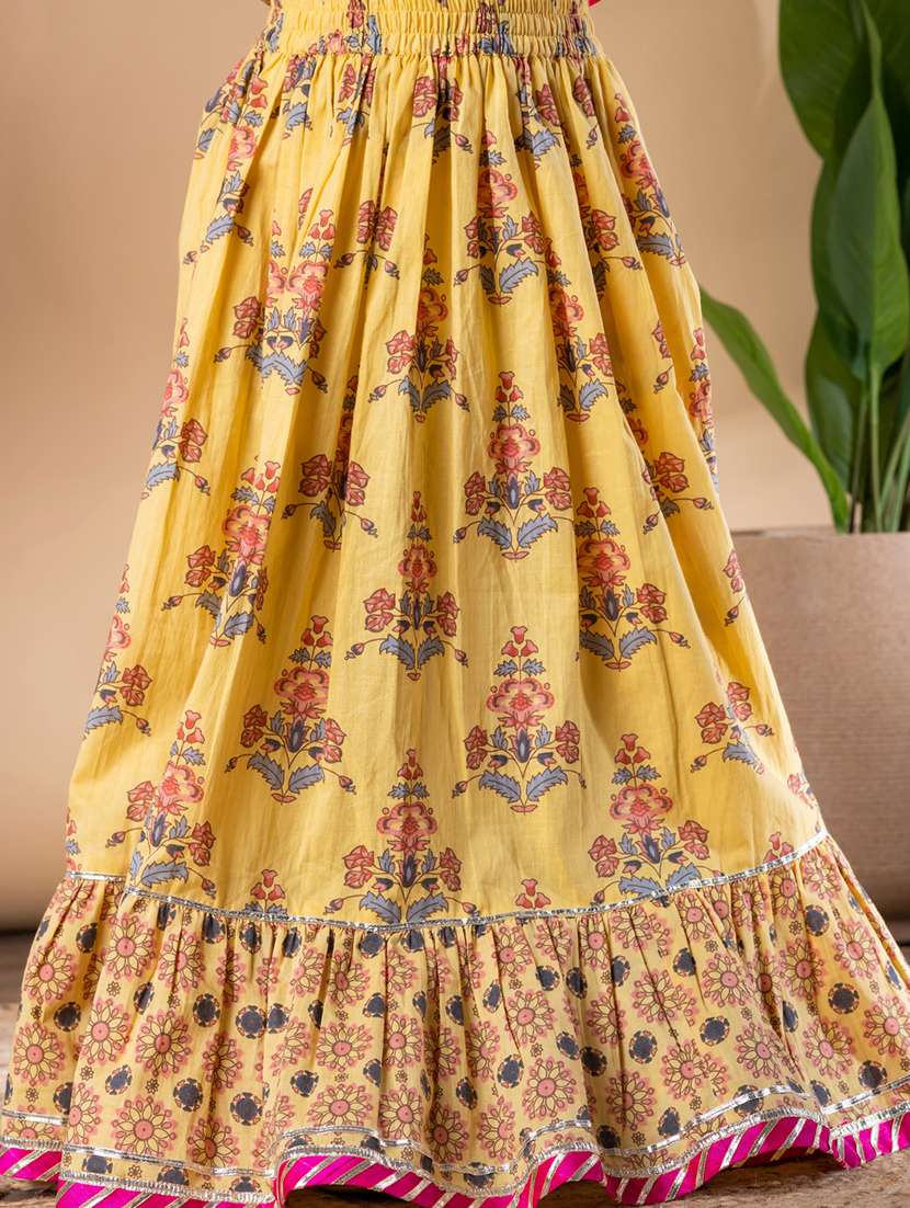girls floral print lehenga and choli - 22092600 -  Standard Image - 5
