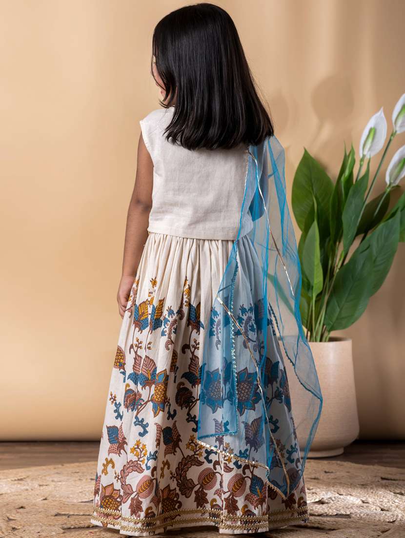 girls floral print lehenga and choli with dupata - 22092601 -  Standard Image - 3