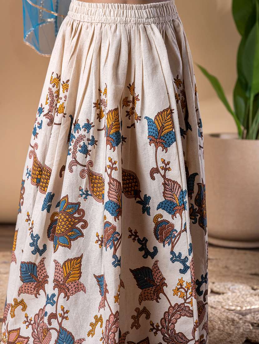 girls floral print lehenga and choli with dupata - 22092601 -  Standard Image - 5