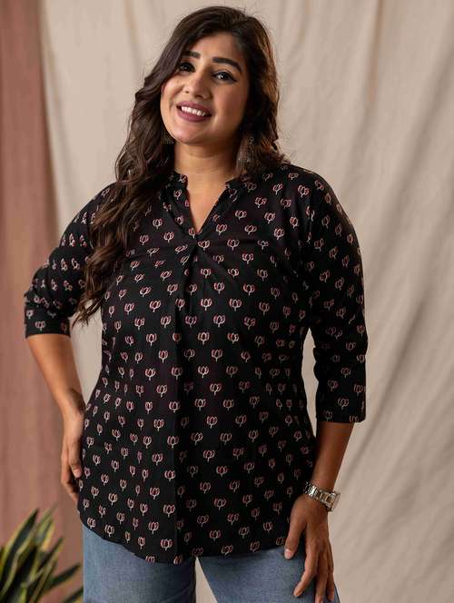 women floral three quarter sleeve a-line kurti - 22092620 -  Standard Image - 0