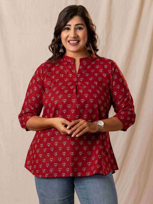 women floral three quarter sleeve a-line kurti - 22092623 -  Standard Image - 0