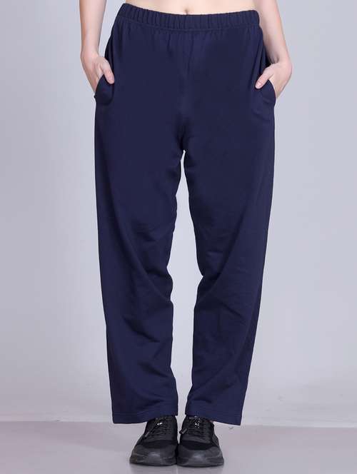 women solid mid rise relaxed fit track pant - 22092624 -  Standard Image - 0