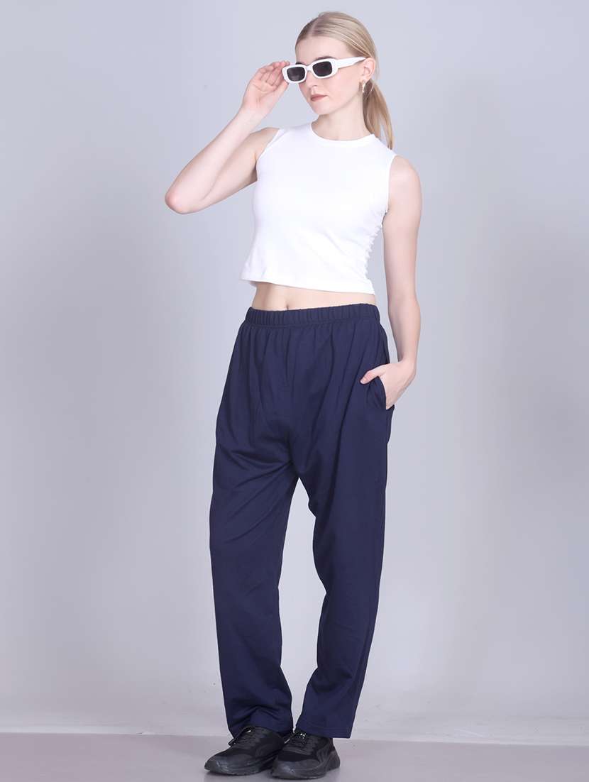 women solid mid rise relaxed fit track pant - 22092624 -  Standard Image - 3