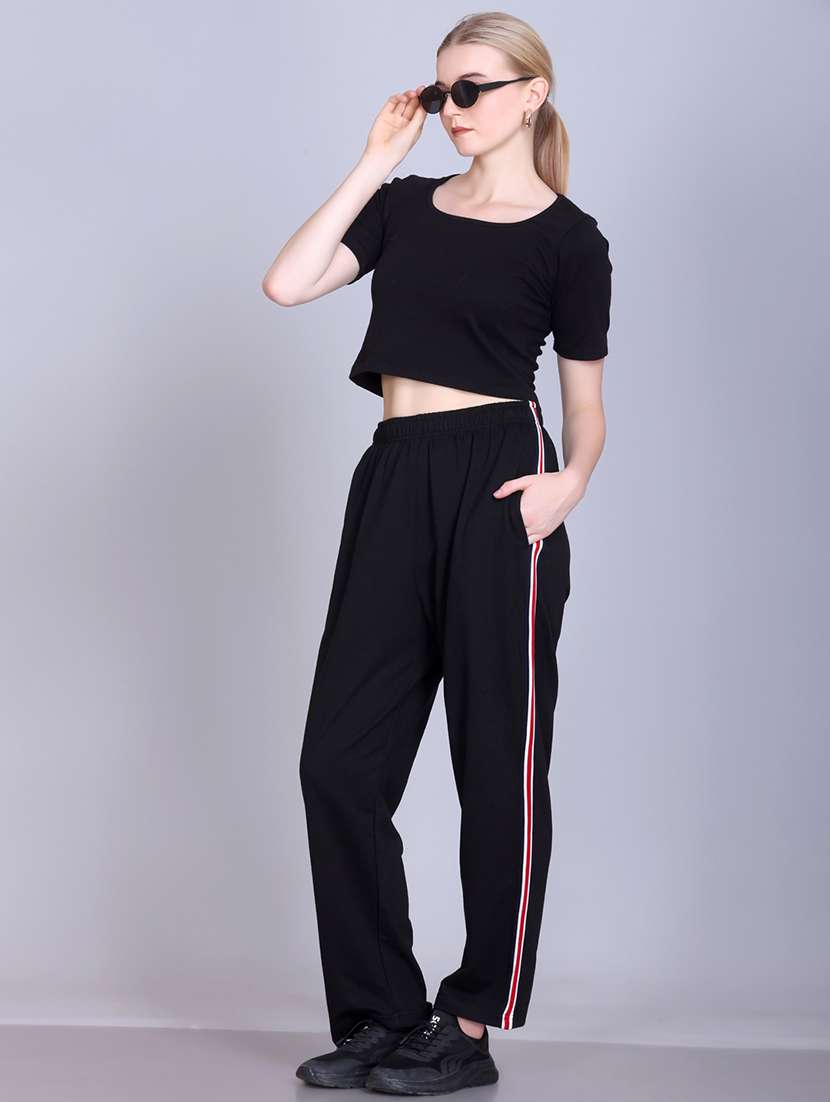women tapered mid rise relaxed fit track pant - 22092626 -  Standard Image - 3