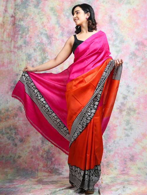 women printed handloom saree with blouse - 22092639 -  Standard Image - 0