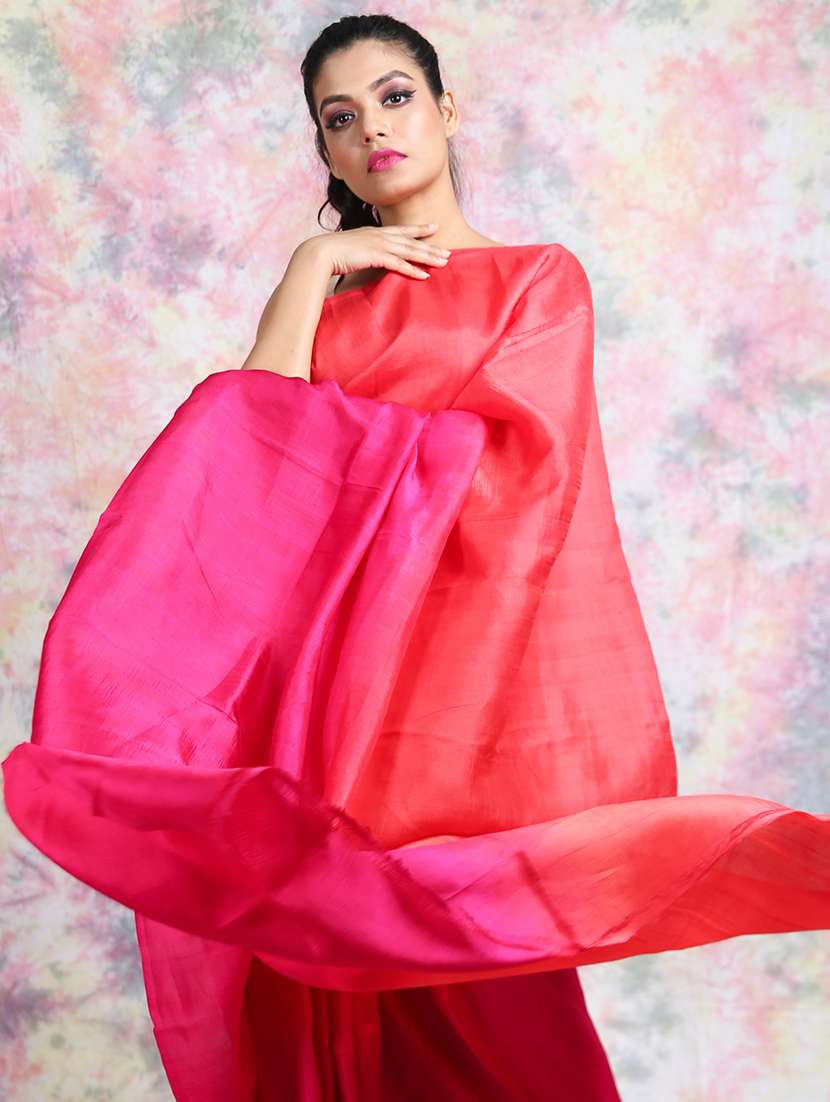 women ombre handloom saree with blouse - 22092642 -  Standard Image - 3