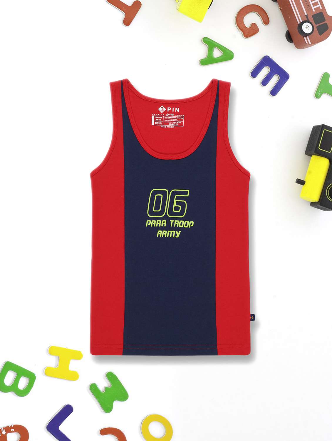 boys printed sleeveless vest