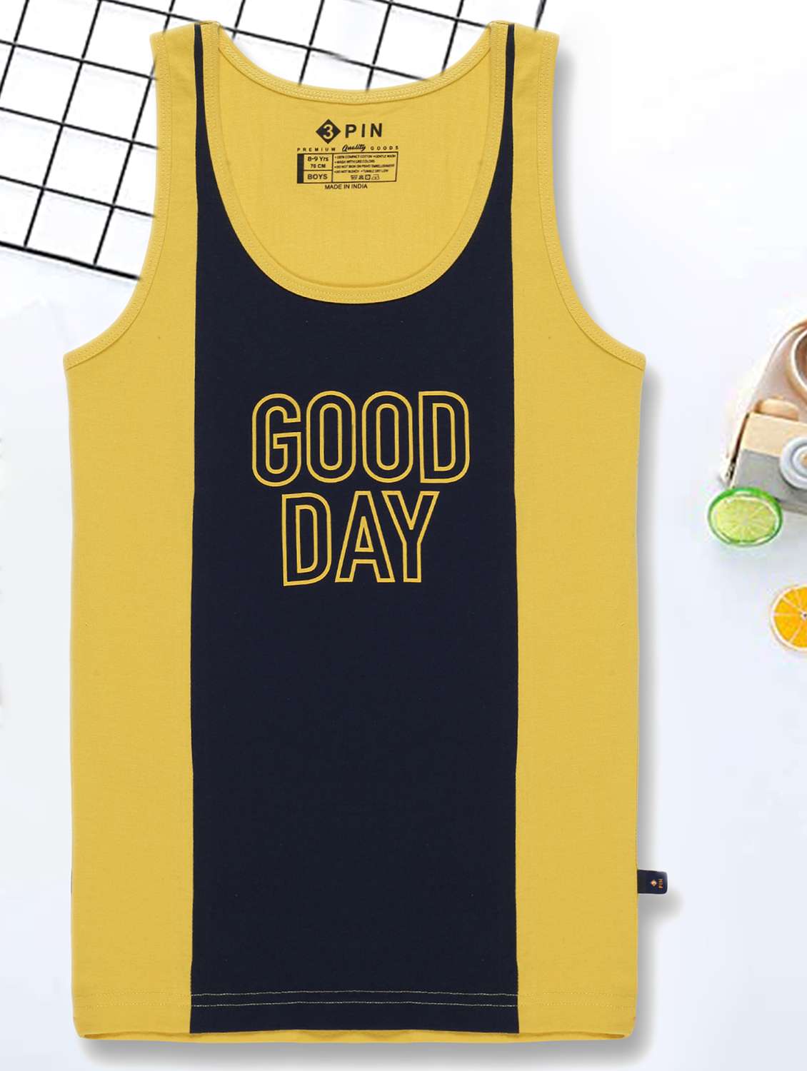 boys printed sleeveless vest