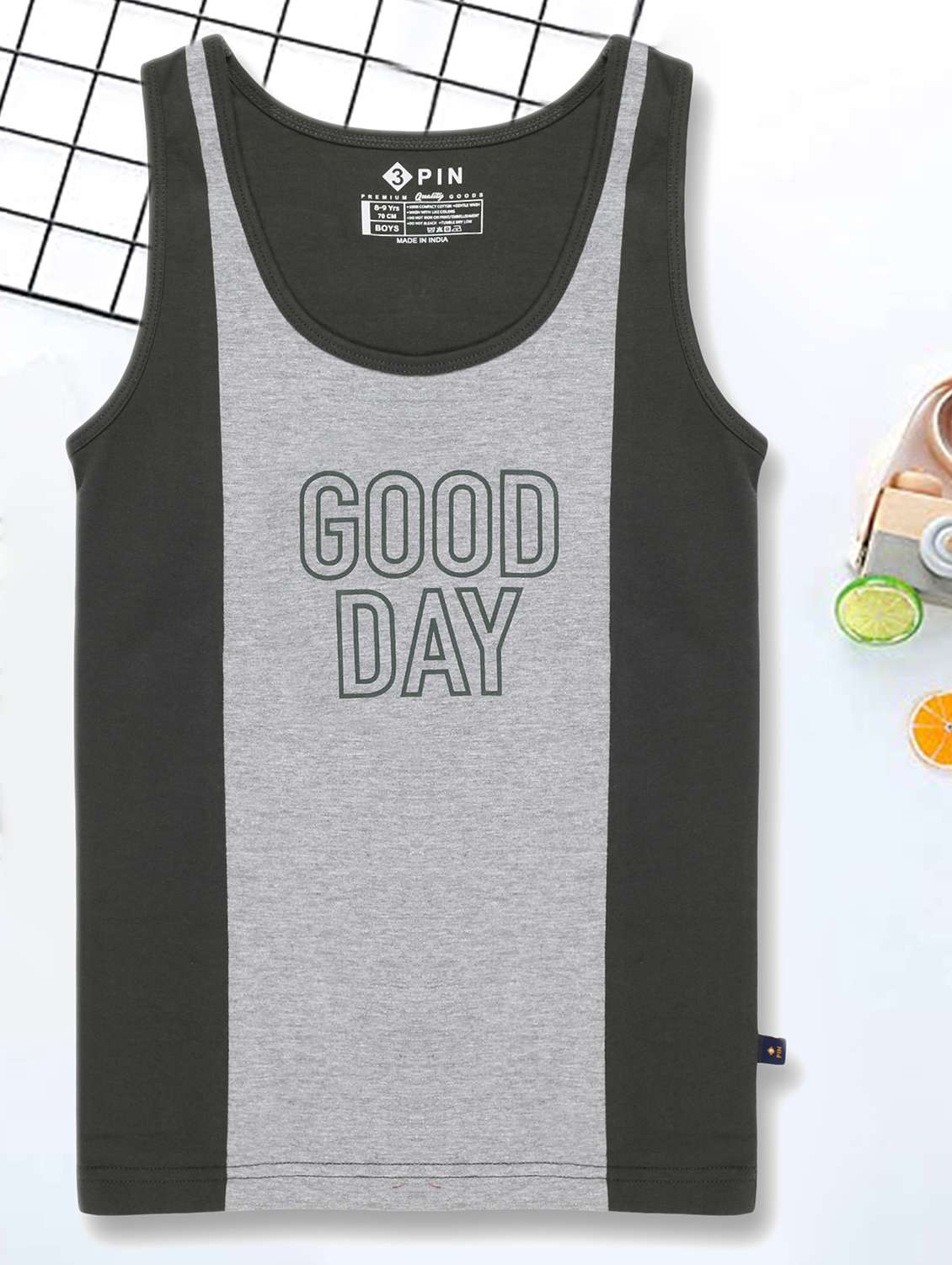 boys printed sleeveless vest