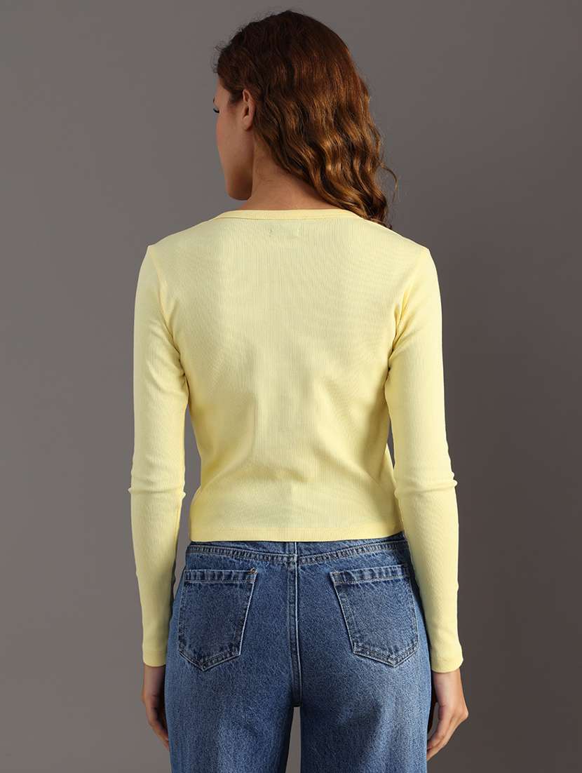 women solid long sleeve regular fit top - 22092709 -  Standard Image - 3