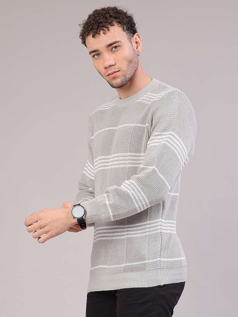 men striped long sleeve regular fit pullover  - 22092728 -  Standard Image - 3
