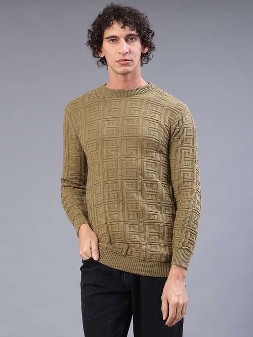 men self design long sleeve regular fit pullover  - 22092735 -  Standard Image - 0