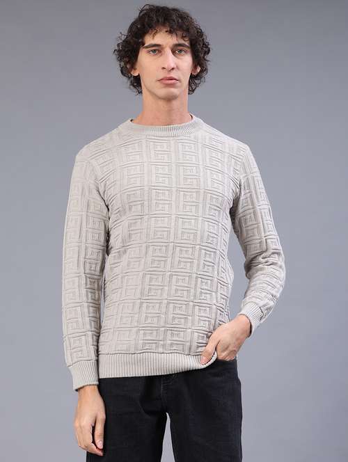men self design long sleeve regular fit pullover  - 22092736 -  Standard Image - 0