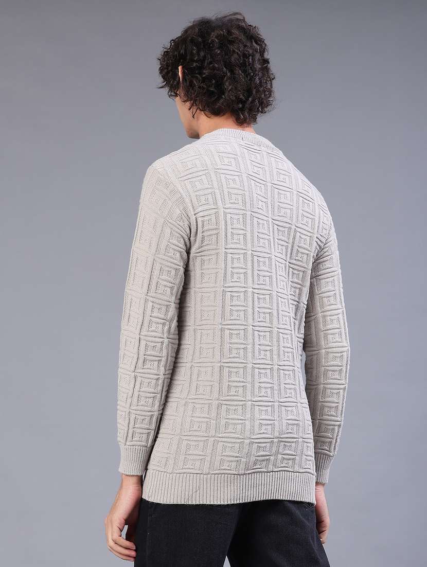 men self design long sleeve regular fit pullover  - 22092736 -  Standard Image - 3