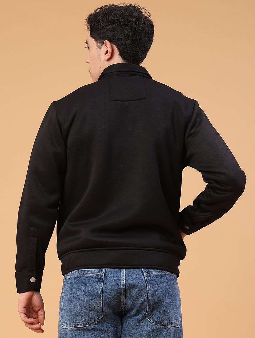Men Solid Collared Long Sleeve Shacket - 22092828 -  Standard Image - 3