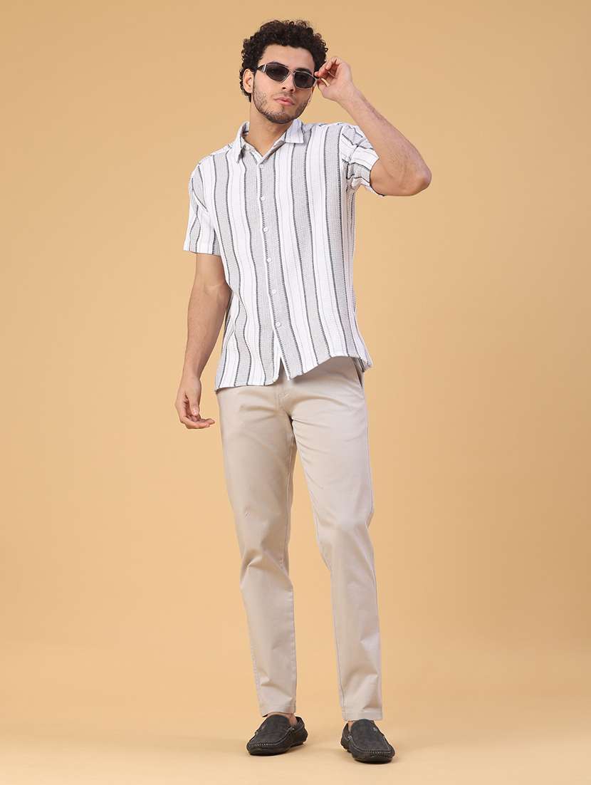 men striped short sleeve regular fit casual shirt - 22092881 -  Standard Image - 5