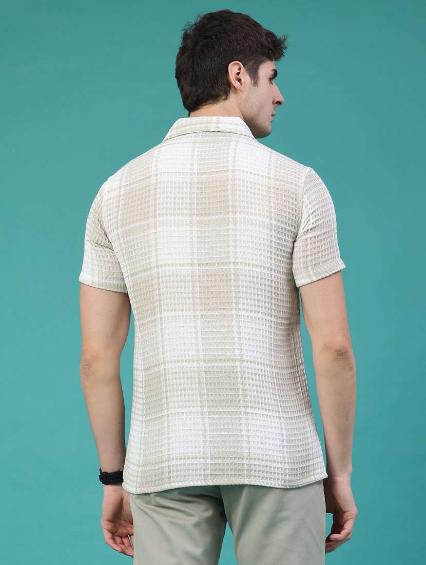 men checkered short sleeve regular fit casual shirt - 22092882 -  Standard Image - 3