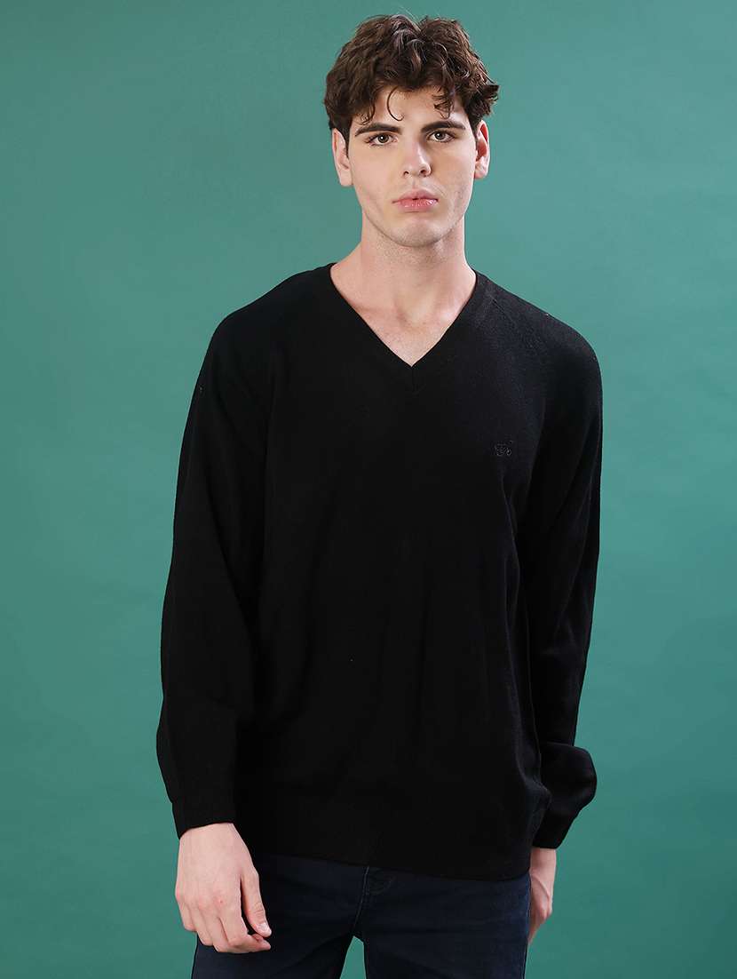 men solid long sleeve regular fit pullover - 22092920 -  Standard Image - 3