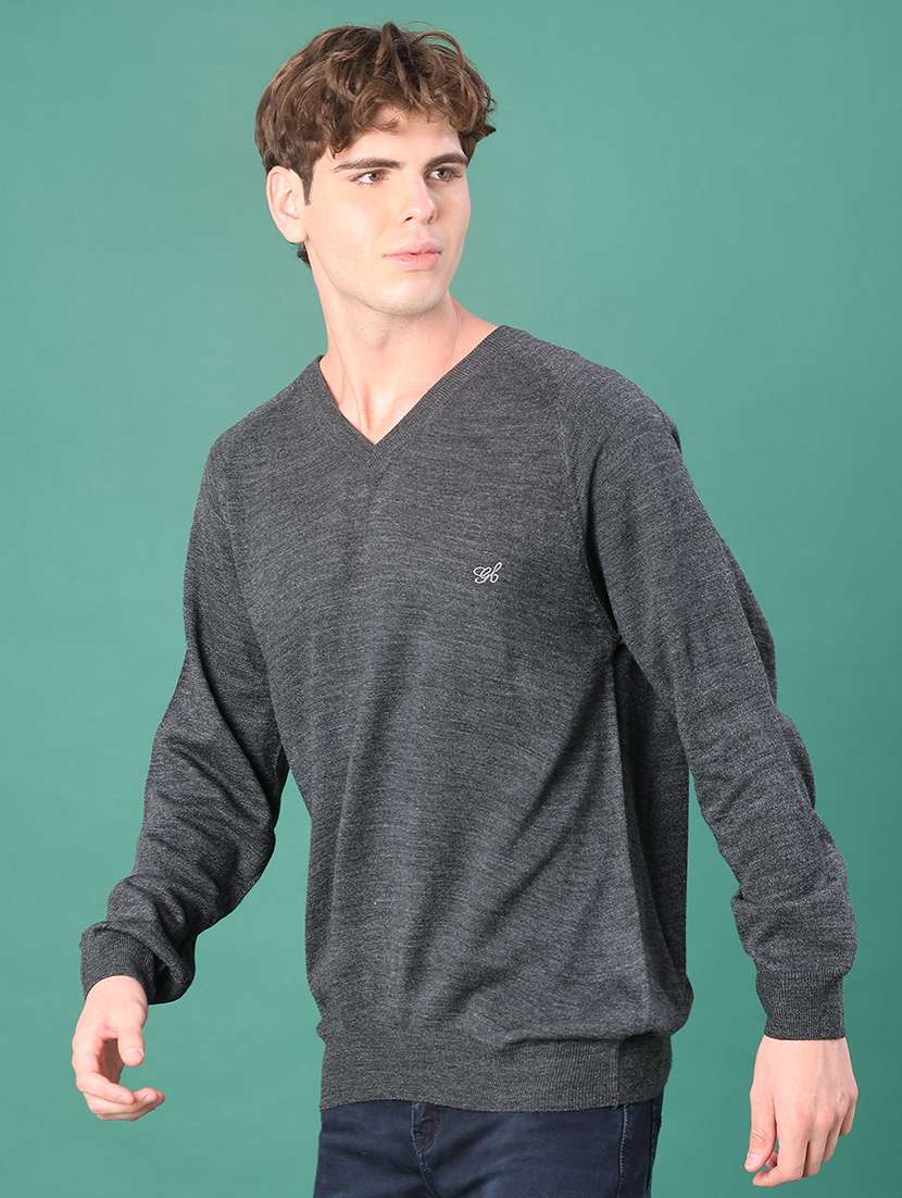 men solid long sleeve regular fit pullover - 22092923 -  Standard Image - 3