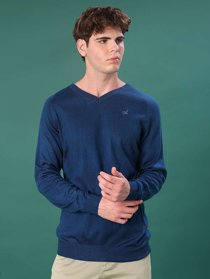 men solid long sleeve regular fit pullover - 22092925 -  Standard Image - 3