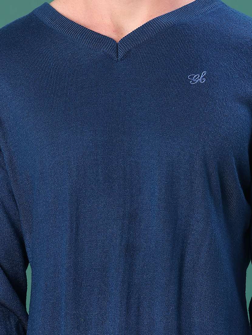 men solid long sleeve regular fit pullover - 22092925 -  Standard Image - 5