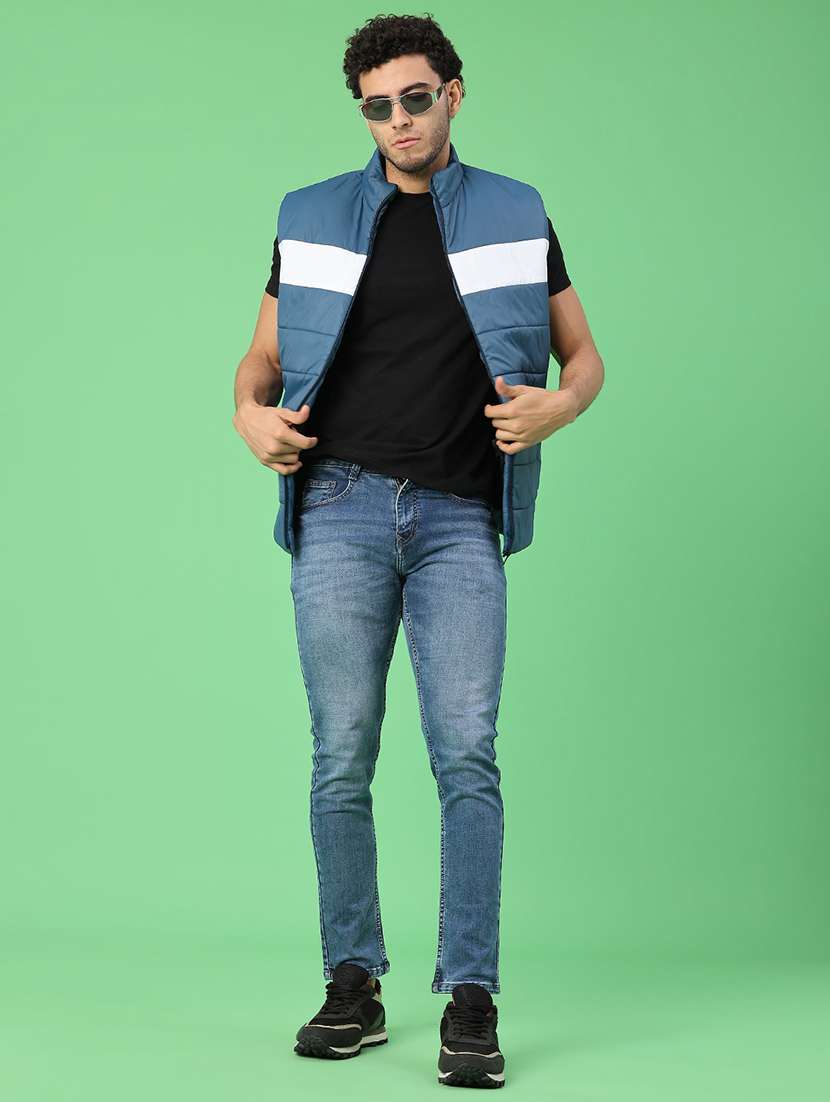 men color block sleeveless lightweight puffer jacket - 22092948 -  Standard Image - 5