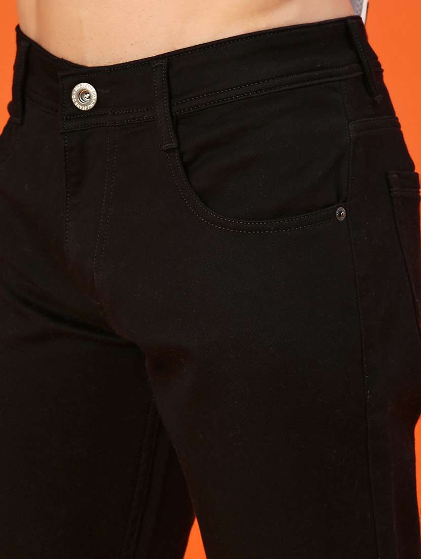 men plain mid rise full length slim fit jeans - 22092950 -  Standard Image - 5