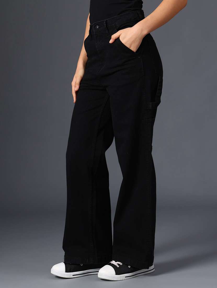 women solid mid rise straigt fit jean - 22092957 -  Standard Image - 3