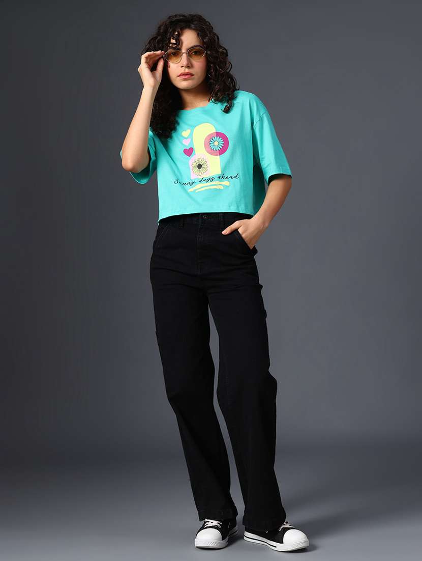 women solid mid rise straigt fit jean - 22092957 -  Standard Image - 5