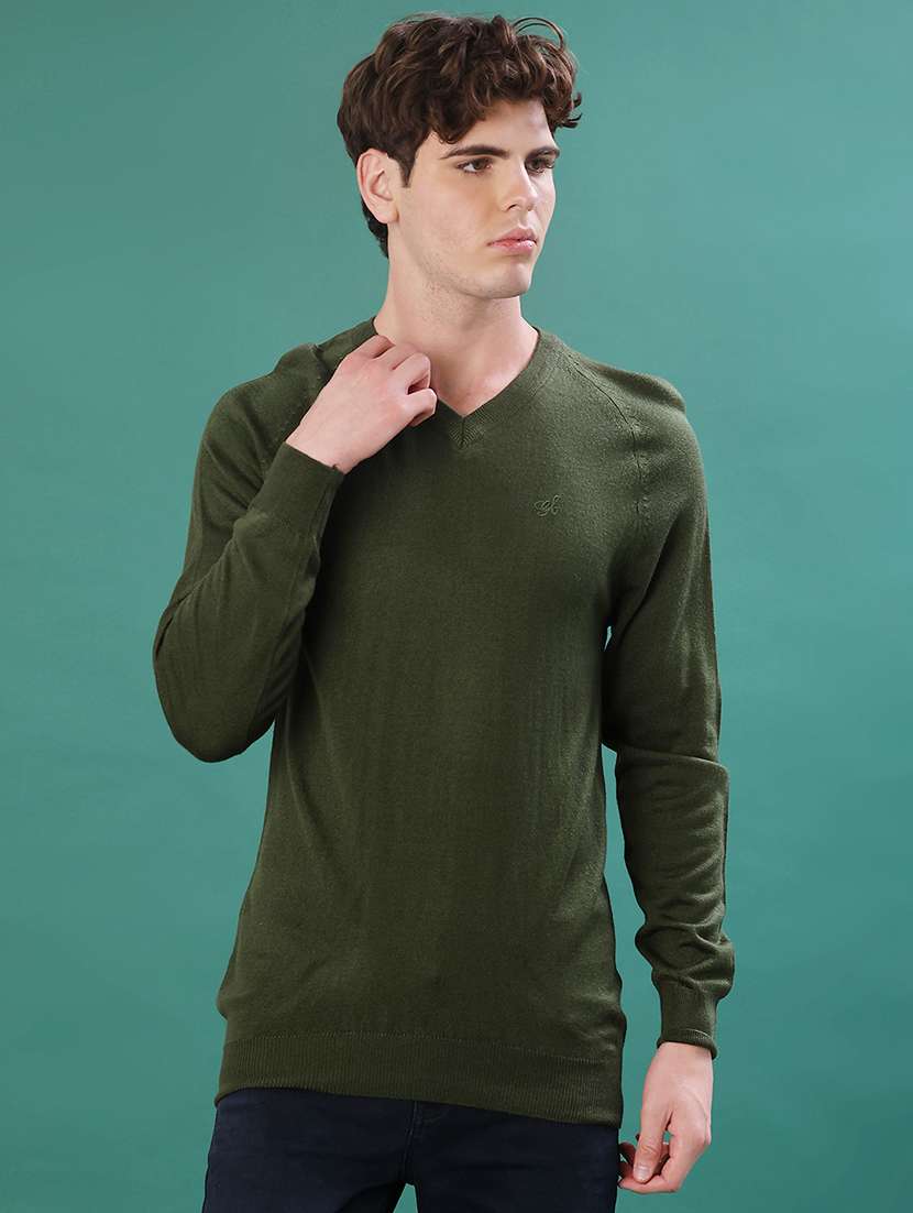 men solid long sleeve regular fit pullover - 22092963 -  Zoom Image - 0