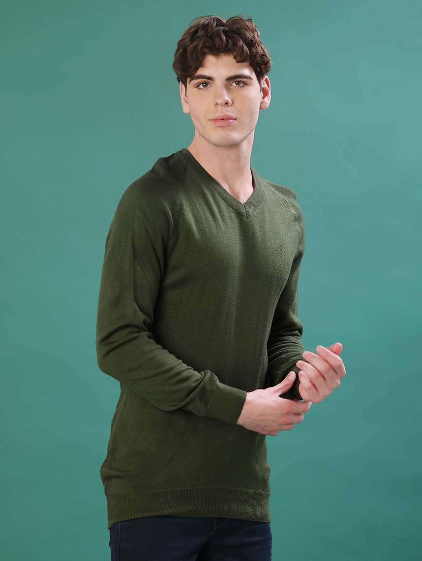 men solid long sleeve regular fit pullover - 22092963 -  Standard Image - 3