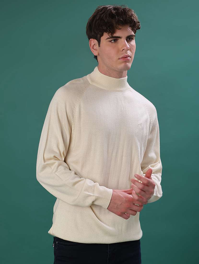 men solid long sleeve regular fit pullover - 22092969 -  Standard Image - 3