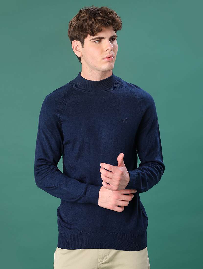 men solid long sleeve regular fit pullover - 22092972 -  Standard Image - 3