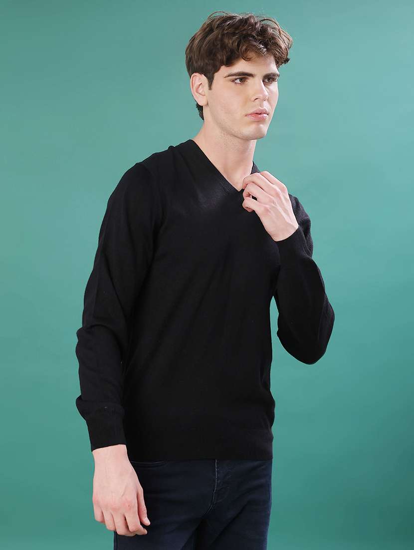 men solid long sleeve regular fit pullover - 22092976 -  Standard Image - 3